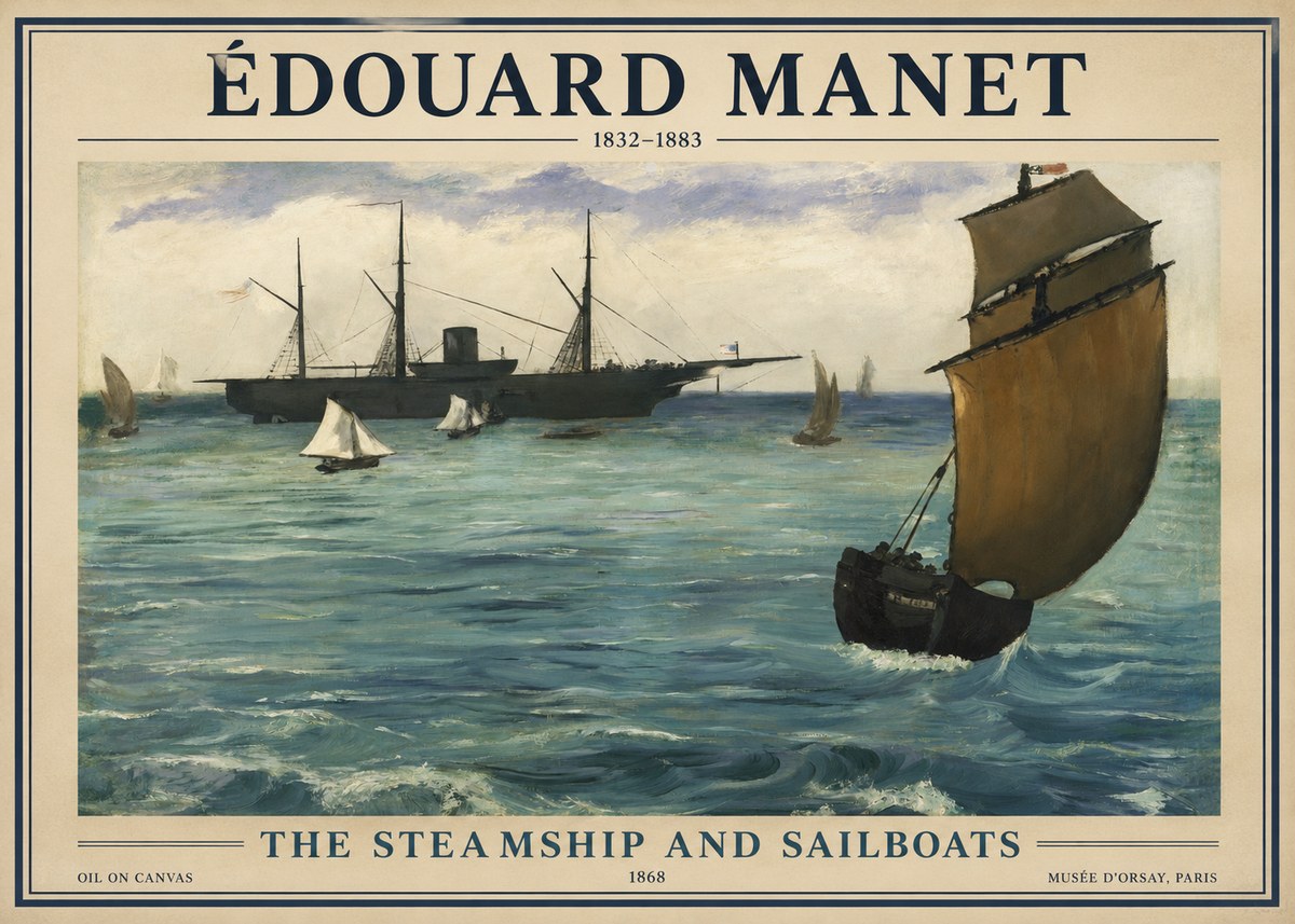 Édouard Manet At Sea No2 - Affiche