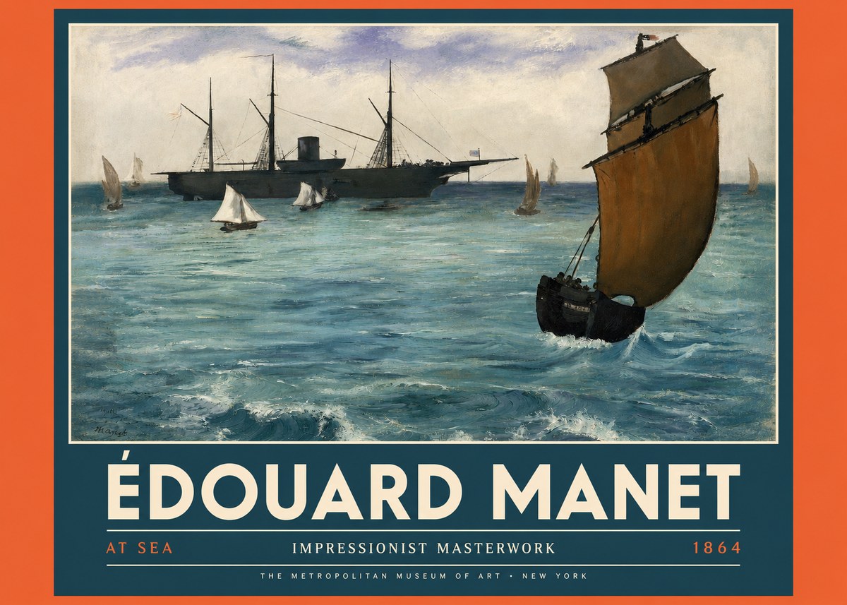 Édouard Manet At Sea No4 - Affiche