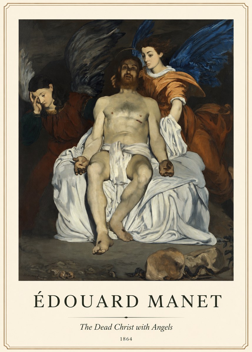 Édouard Manet The Dead Christ with Angels No1 - Affiche