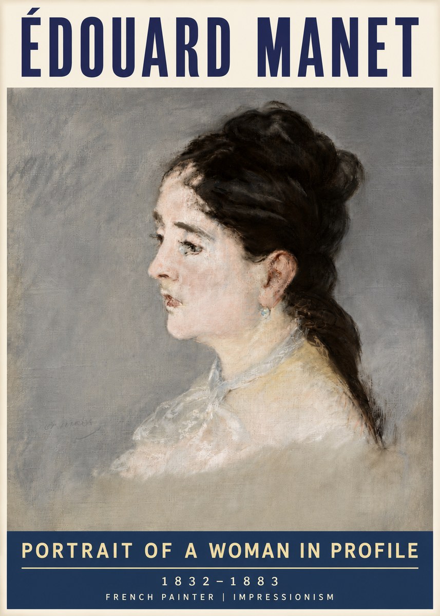 Édouard Manet Portrait of a Woman in Profile No6 - Affiche