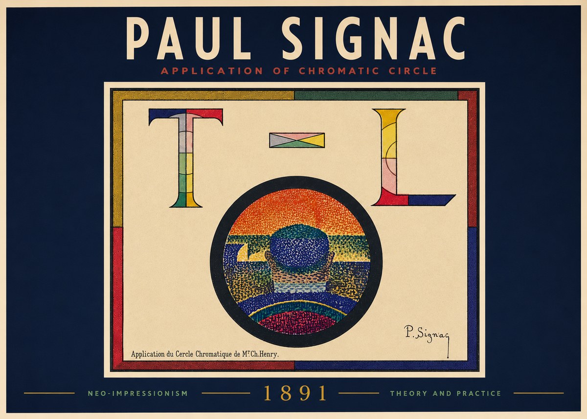 Signac Application of Chromatic Circle No4 - Affiche