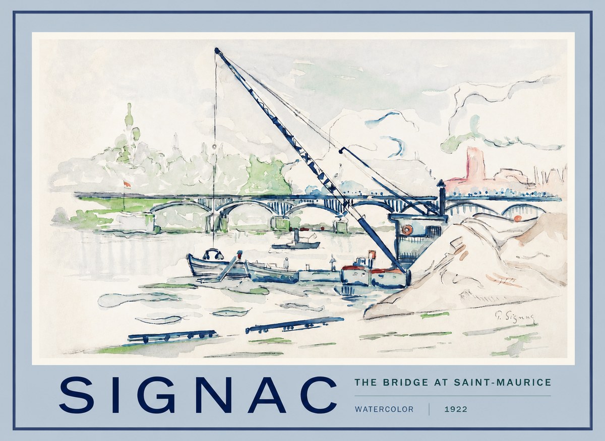 Signac The Bridge at Saint-maurice No2 - Affiche
