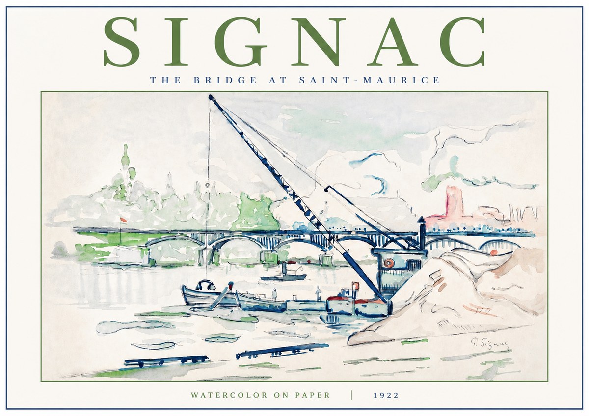 Signac The Bridge at Saint-maurice No3 - Affiche