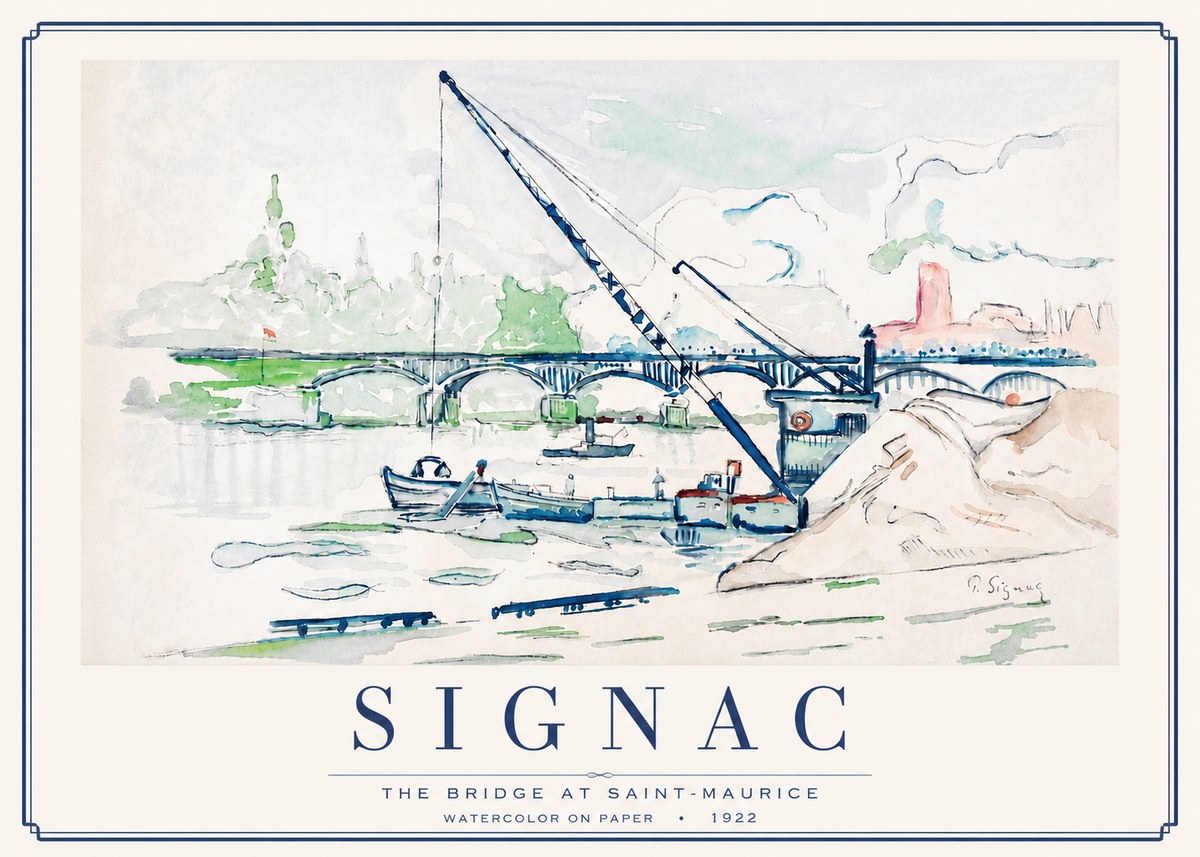 Signac The Bridge at Saint-maurice No5 - Affiche