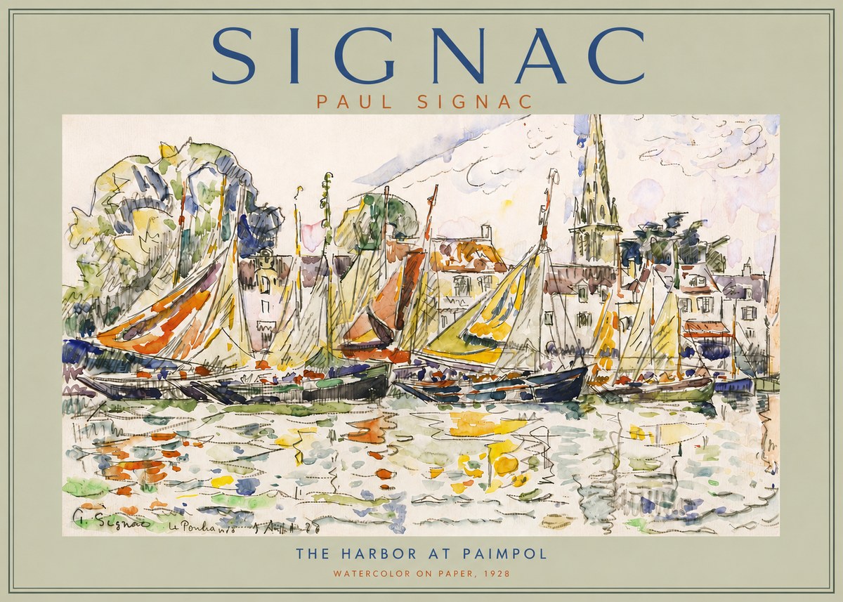 Signac The Harbor at Paimpol No5 - Affiche