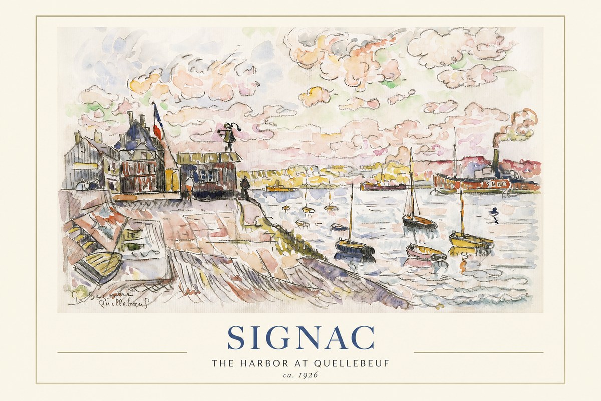 Signac The Harbor at Quellebeuf No1 - Affiche