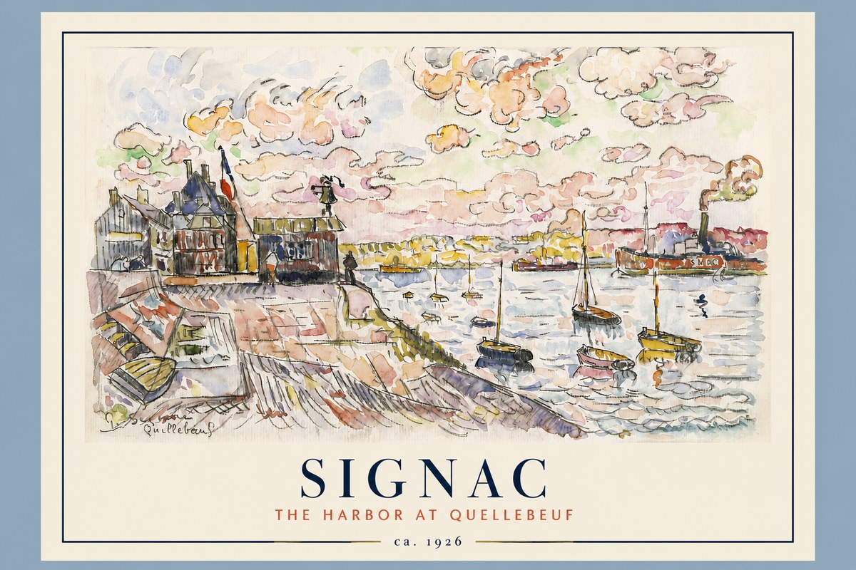 Signac The Harbor at Quellebeuf No2 - Affiche