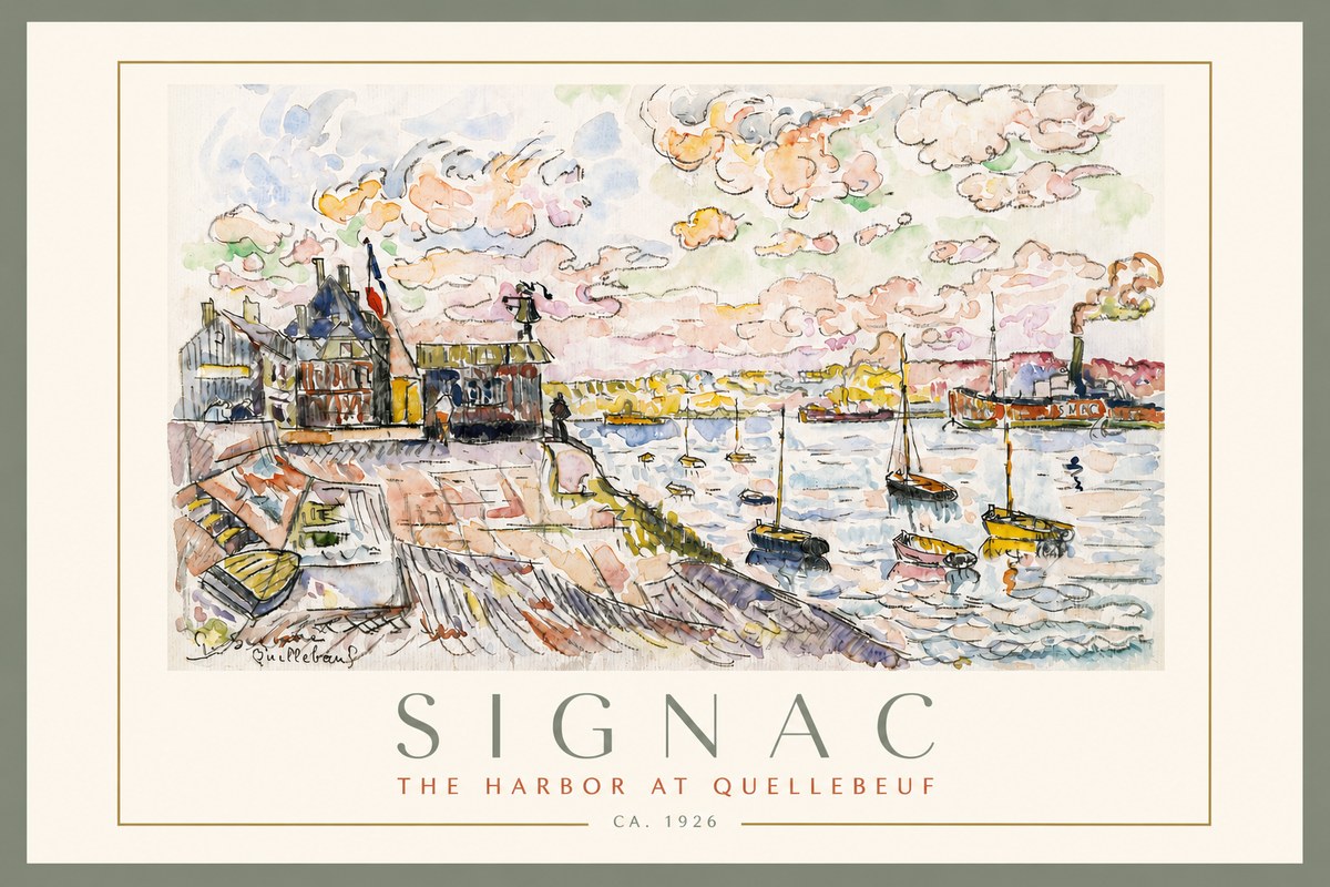 Signac The Harbor at Quellebeuf No3 - Affiche