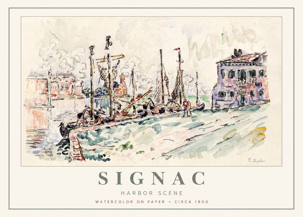 Signac Harbor Scene No2 - Affiche