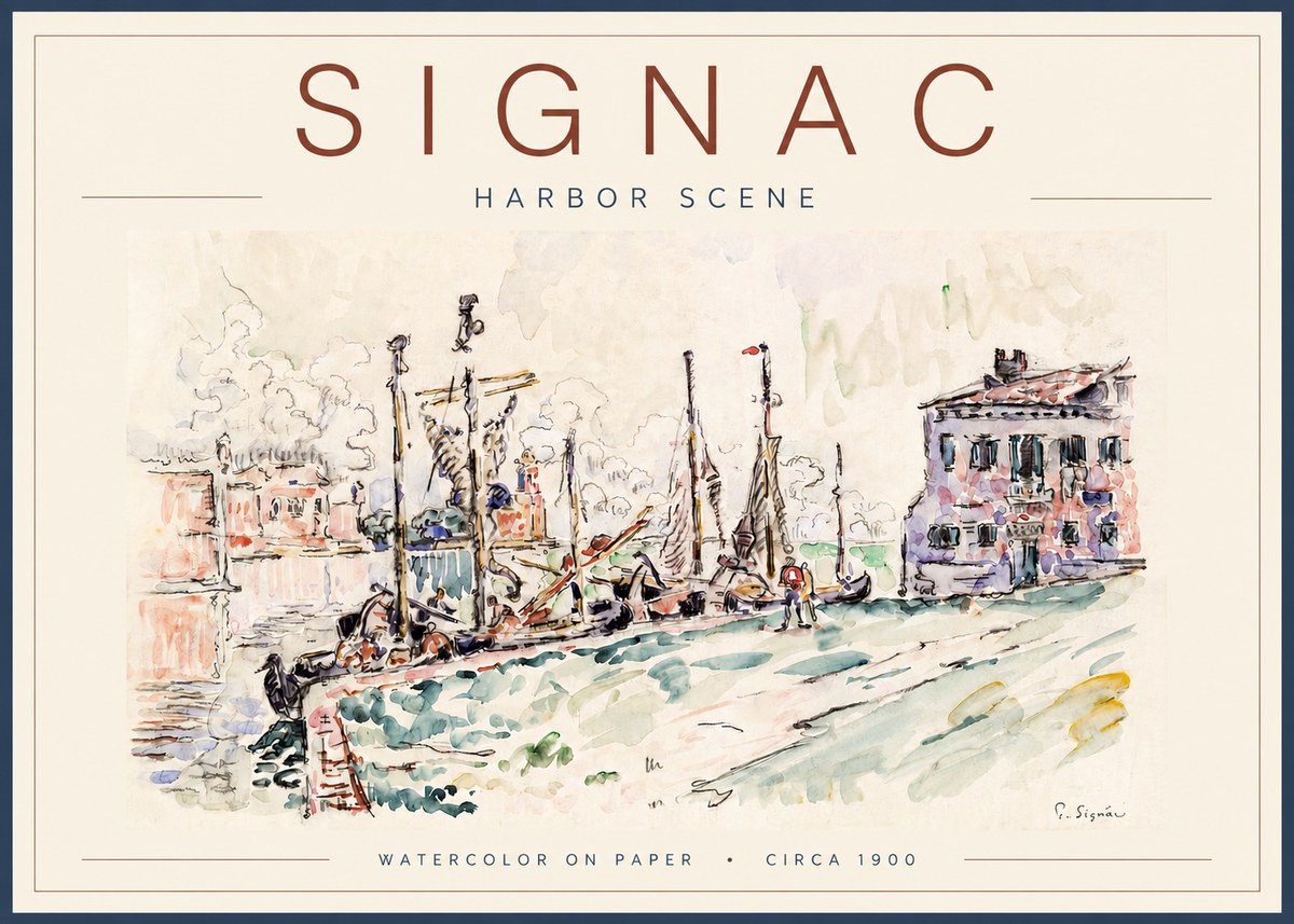 Signac Harbor Scene No3 - Affiche