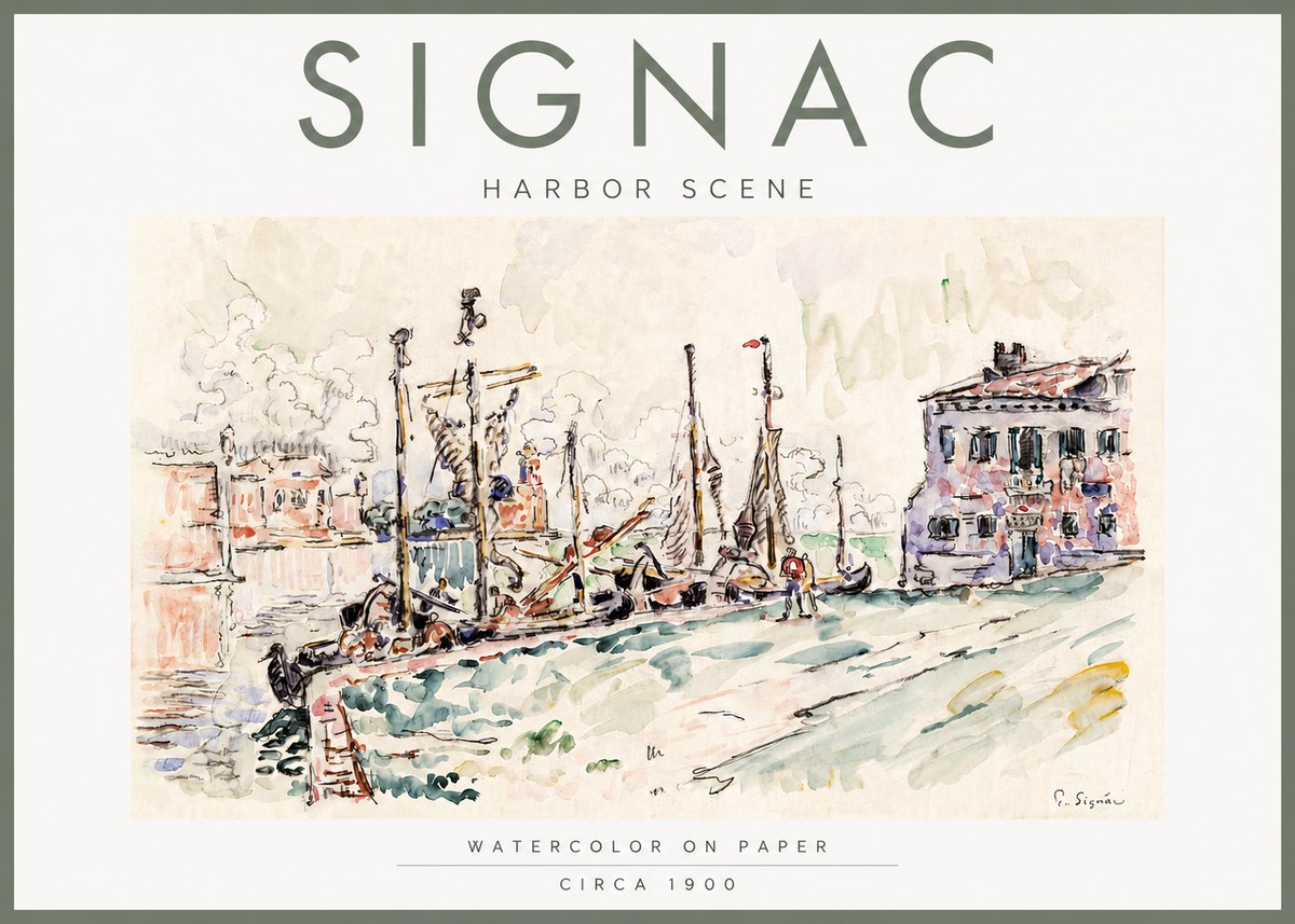 Signac Harbor Scene No4 - Affiche