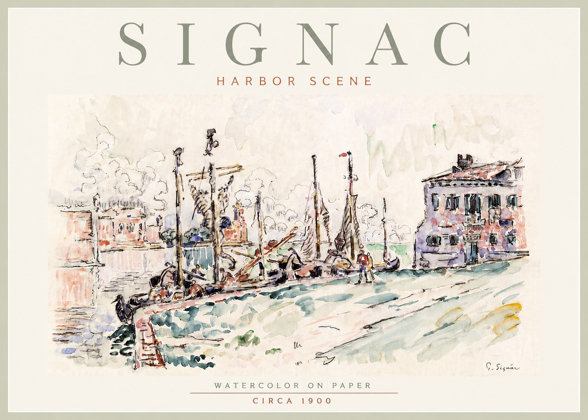 Signac Harbor Scene No6 - Affiche