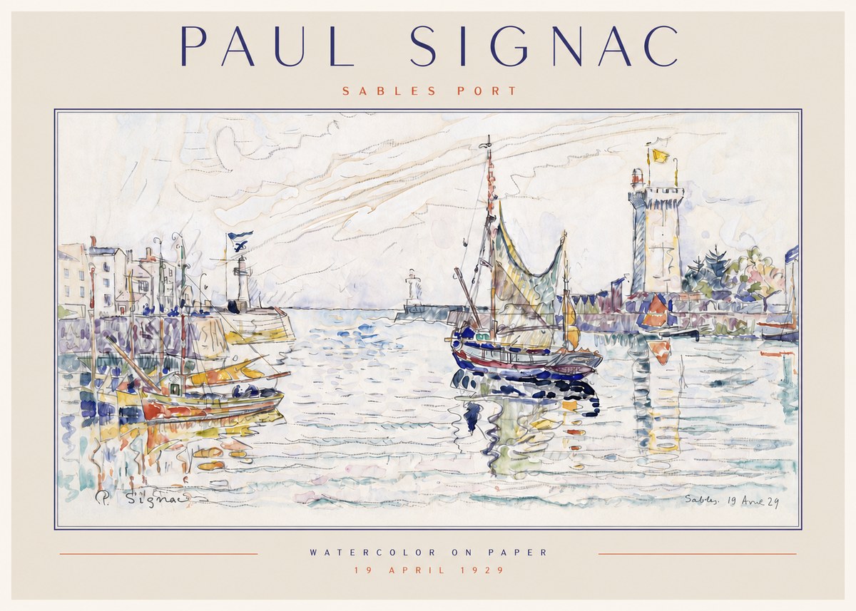 Signac Sables Port No3 - Affiche