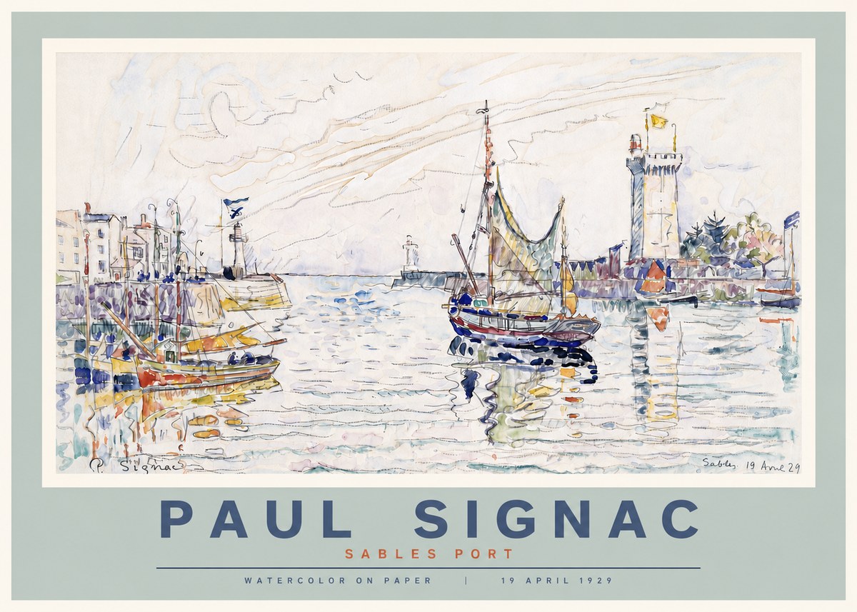 Signac Sables Port No4 - Affiche