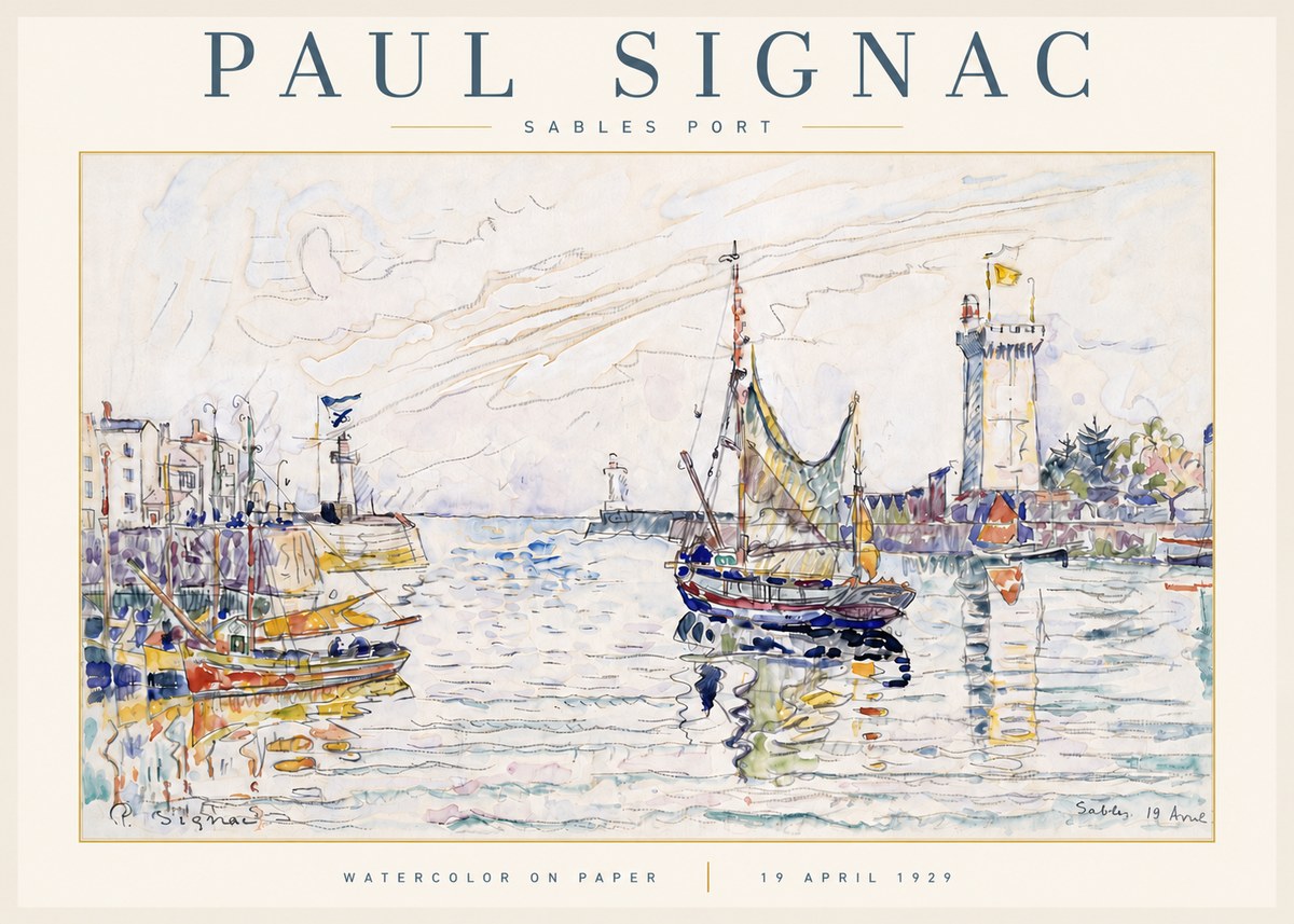Signac Sables Port No5 - Affiche