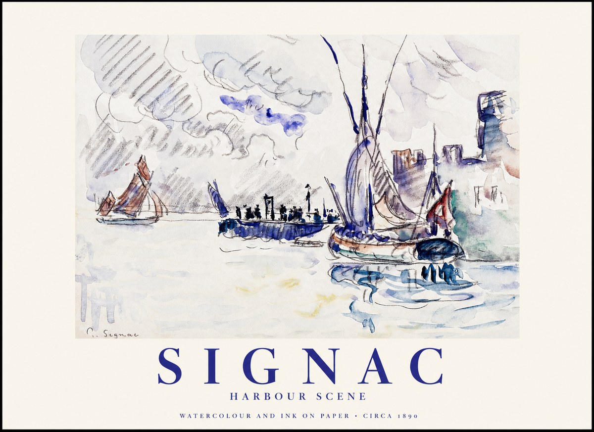 Signac Harbour Scene No1 - Affiche