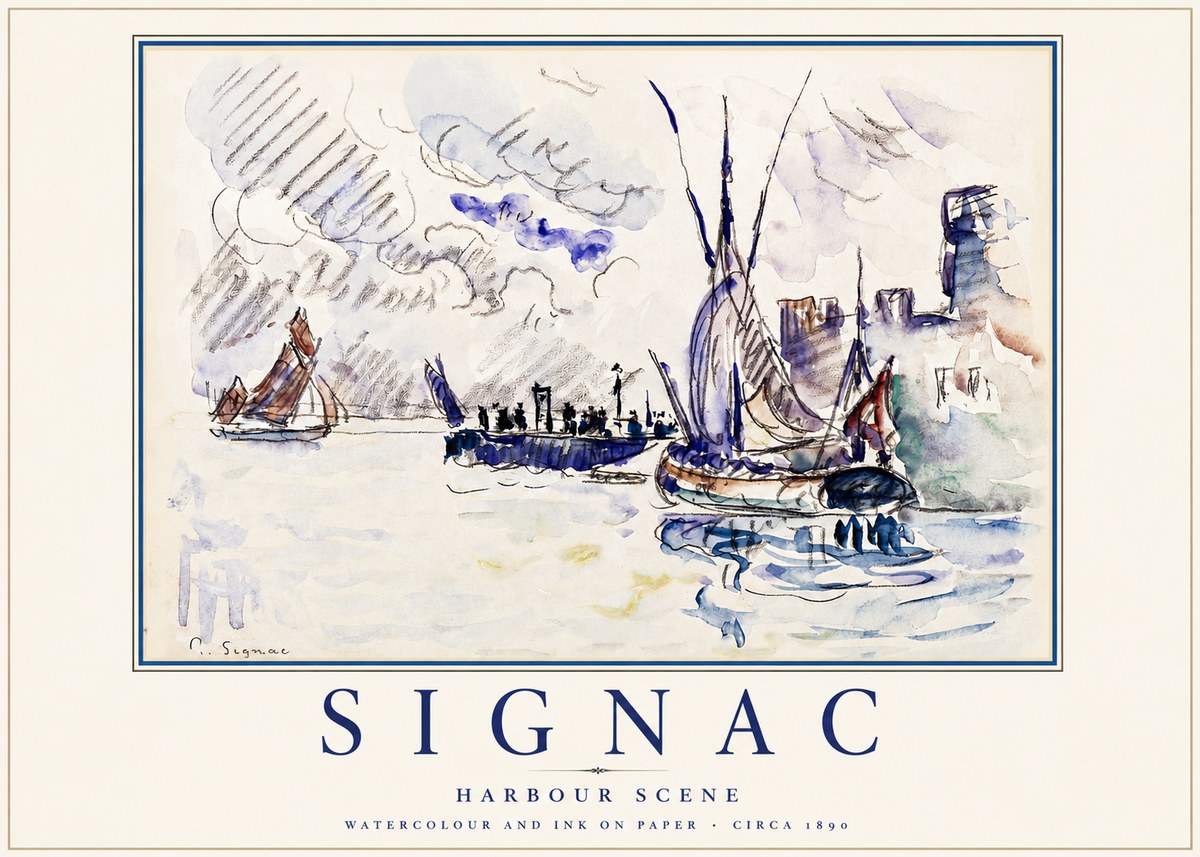 Signac Harbour Scene No3 - Affiche