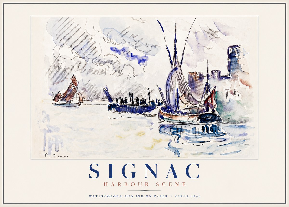 Signac Harbour Scene No5 - Affiche
