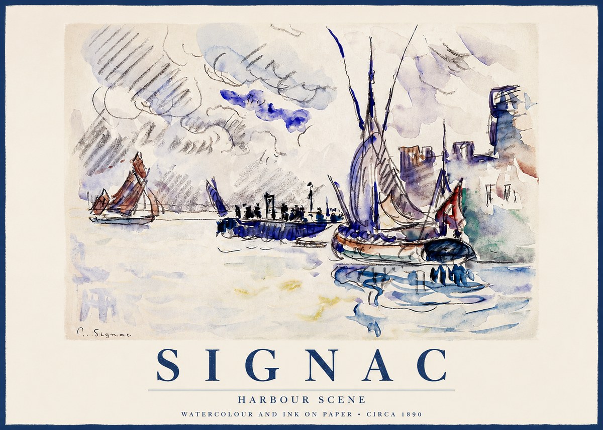 Signac Harbour Scene No6 - Affiche