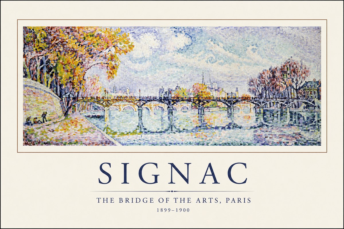 Signac The Bridge of the Arts, Paris No1 - Affiche