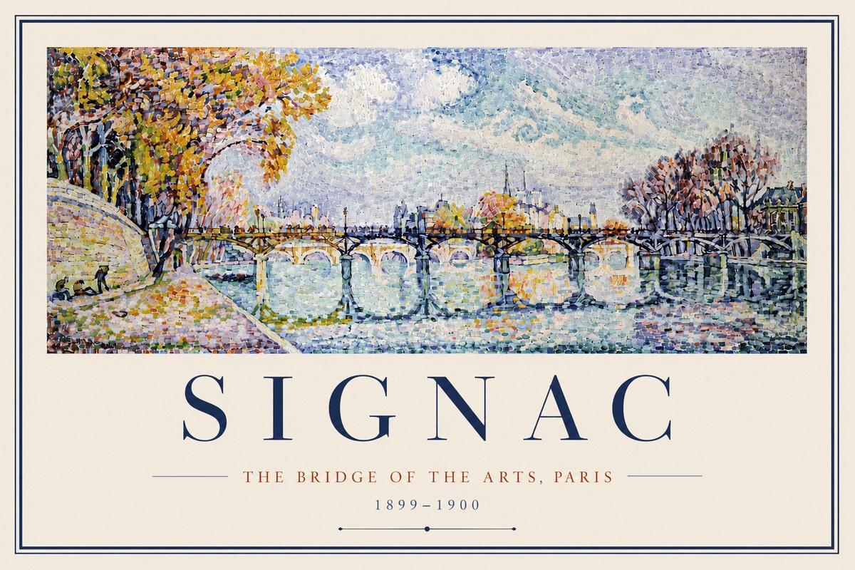 Signac The Bridge of the Arts, Paris No3 - Affiche