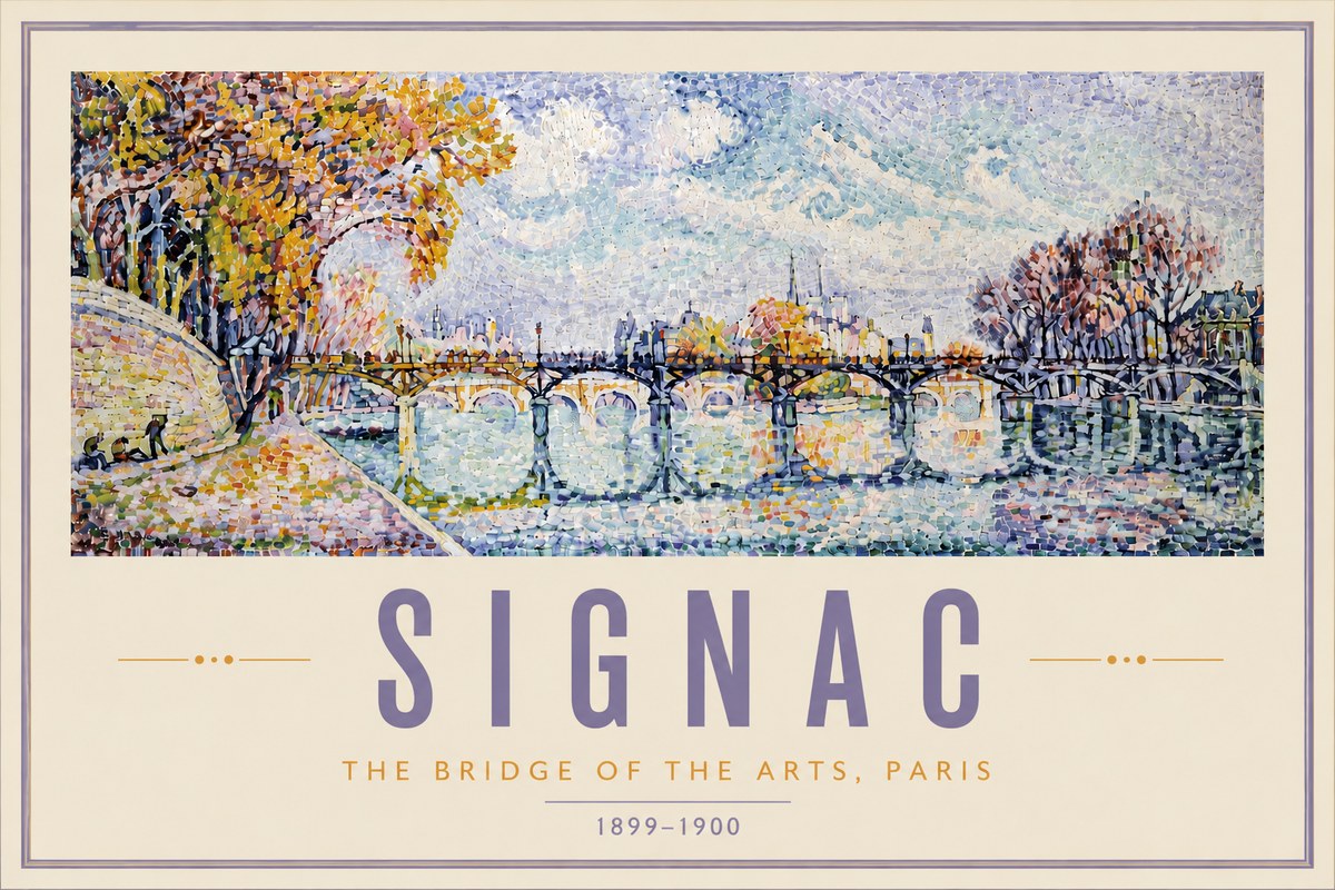 Signac The Bridge of the Arts, Paris No6 - Affiche