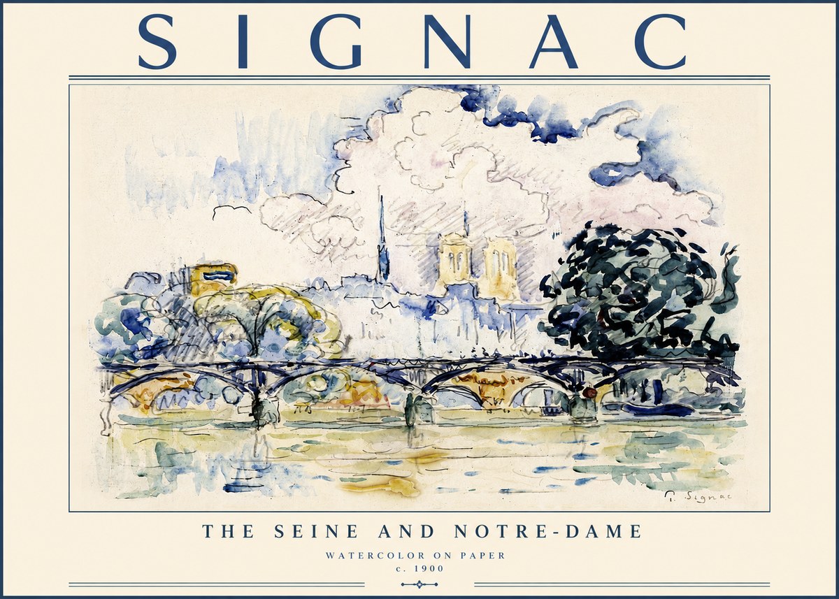 Signac The Seine and Notre-dame No4 - Affiche
