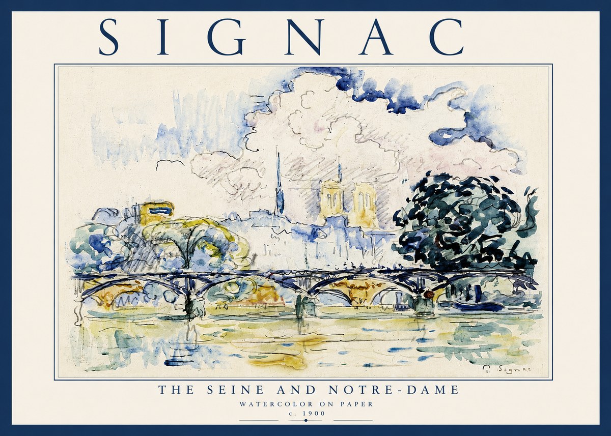 Signac The Seine and Notre-dame No6 - Affiche