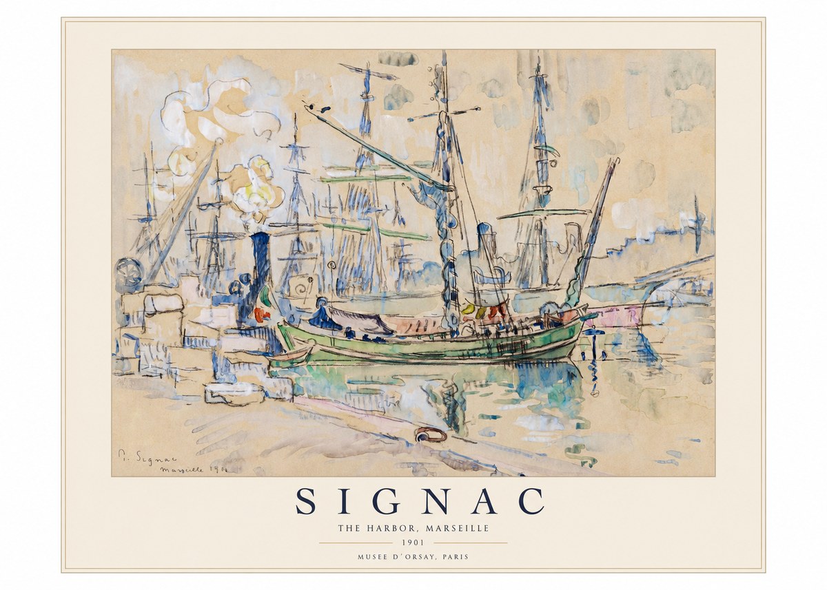 Signac The Harbor, Marseille No1 - Affiche