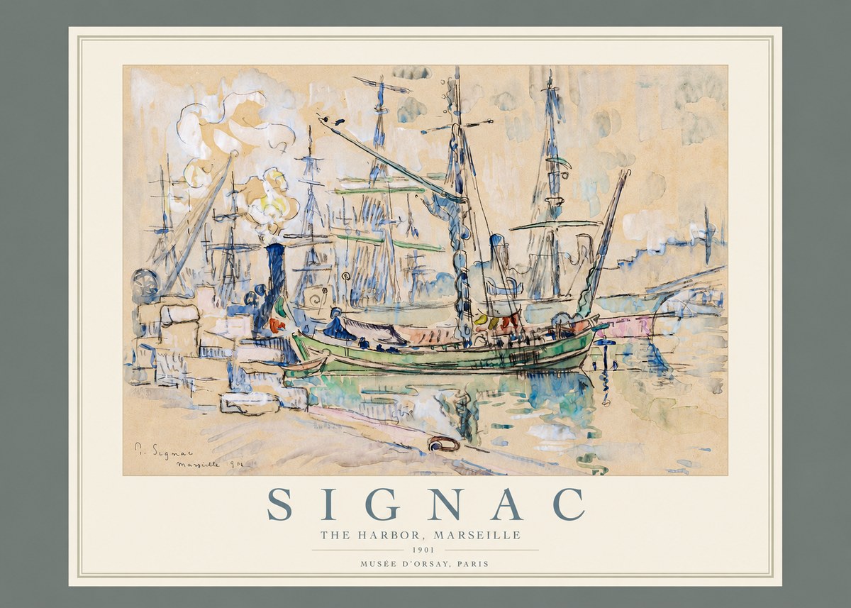 Signac The Harbor, Marseille No2 - Affiche