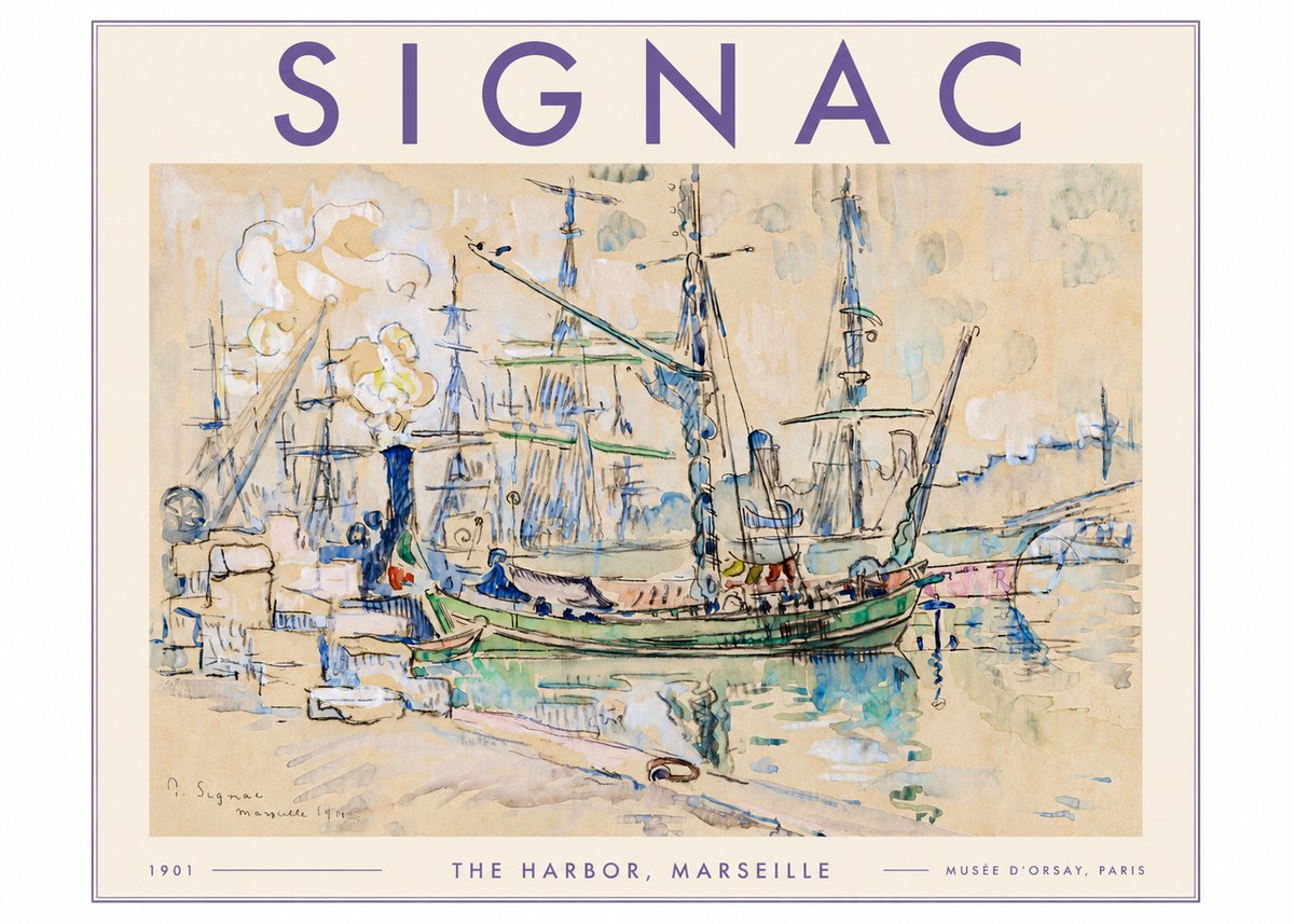 Signac The Harbor, Marseille No3 - Affiche