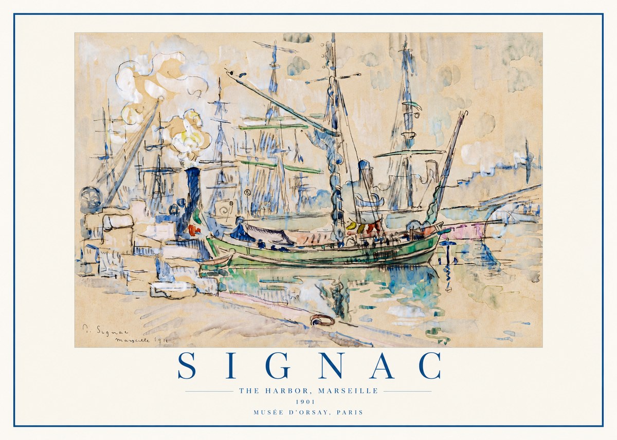 Signac The Harbor, Marseille No4 - Affiche