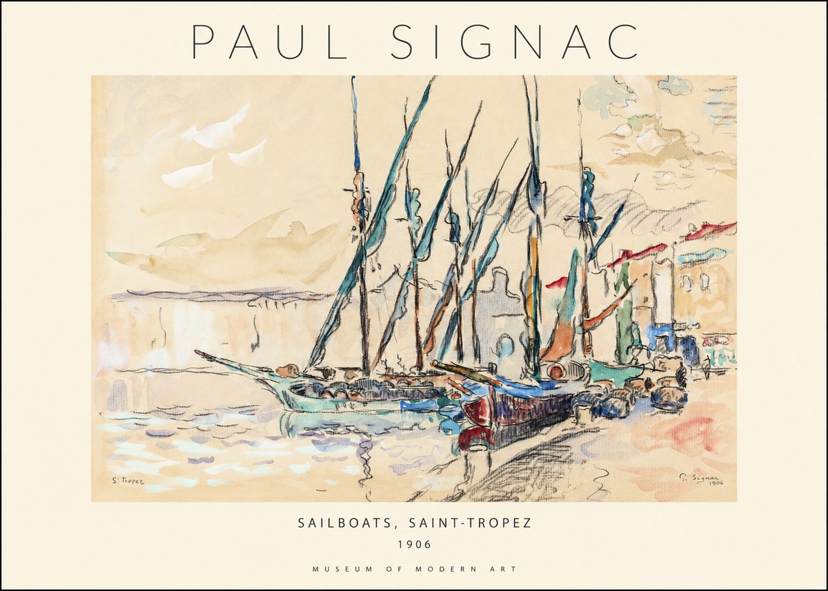 Signac Sailboats, Saint-tropez No1 - Affiche