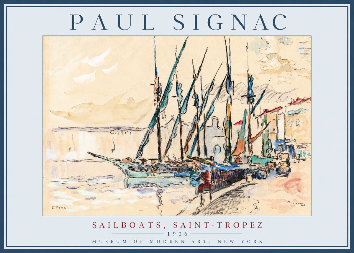 Signac Sailboats, Saint-tropez No2 - Affiche