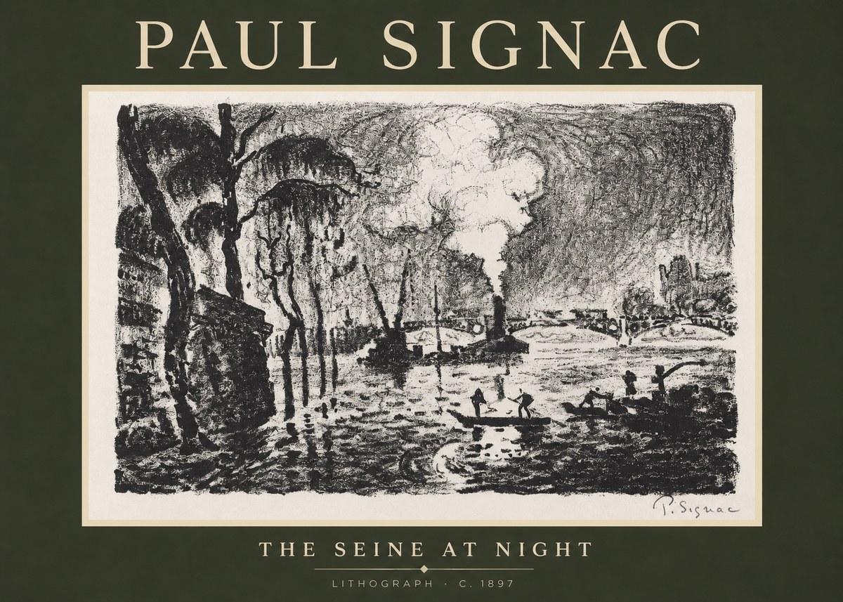Signac The Seine at Night No2 - Affiche