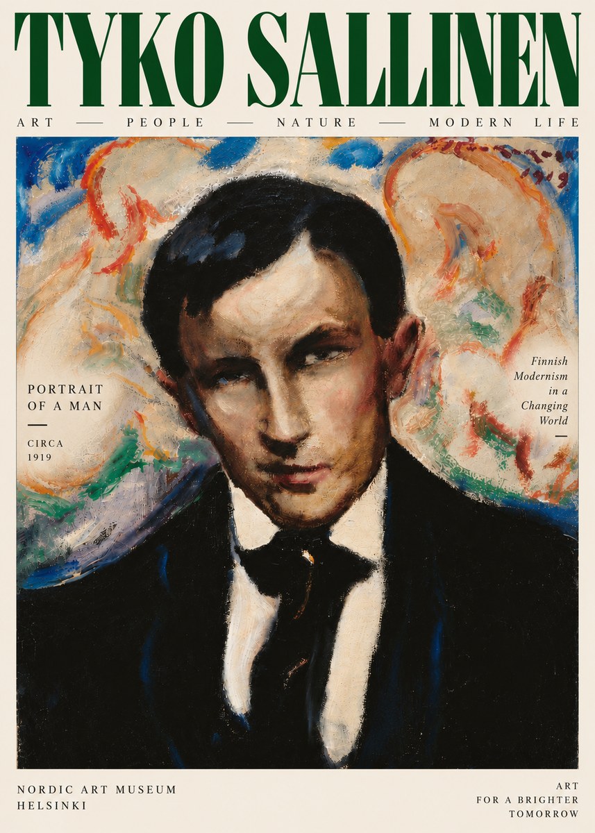 Tyko Sallinen Portrait of a Man II No4 - Affiche