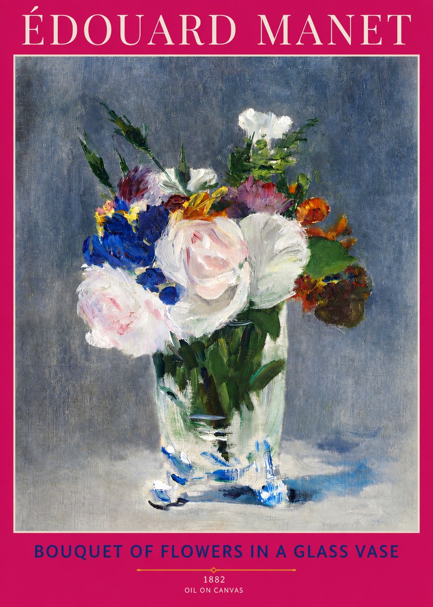 Édouard Manet Bouquet of Flowers in a Glass Vase No3 - Affiche