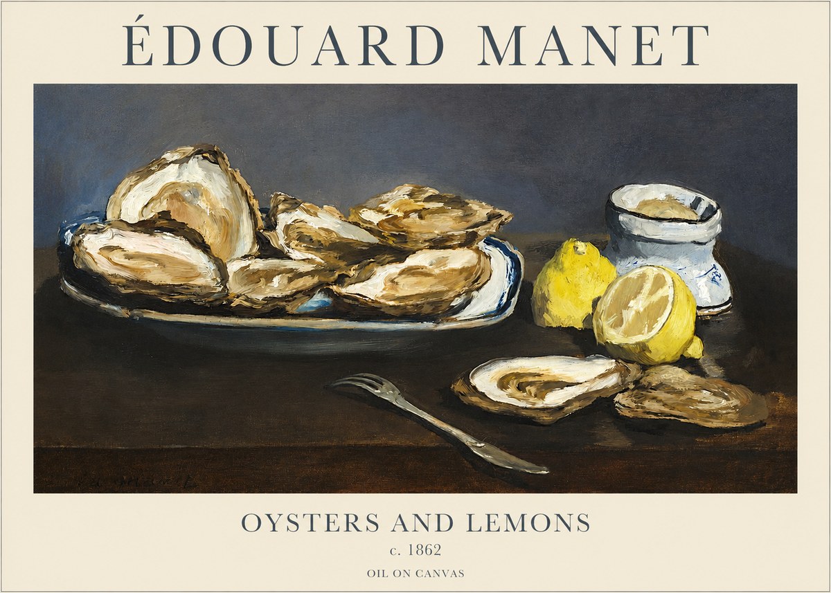 Édouard Manet Oysters and Lemons No3 - Affiche