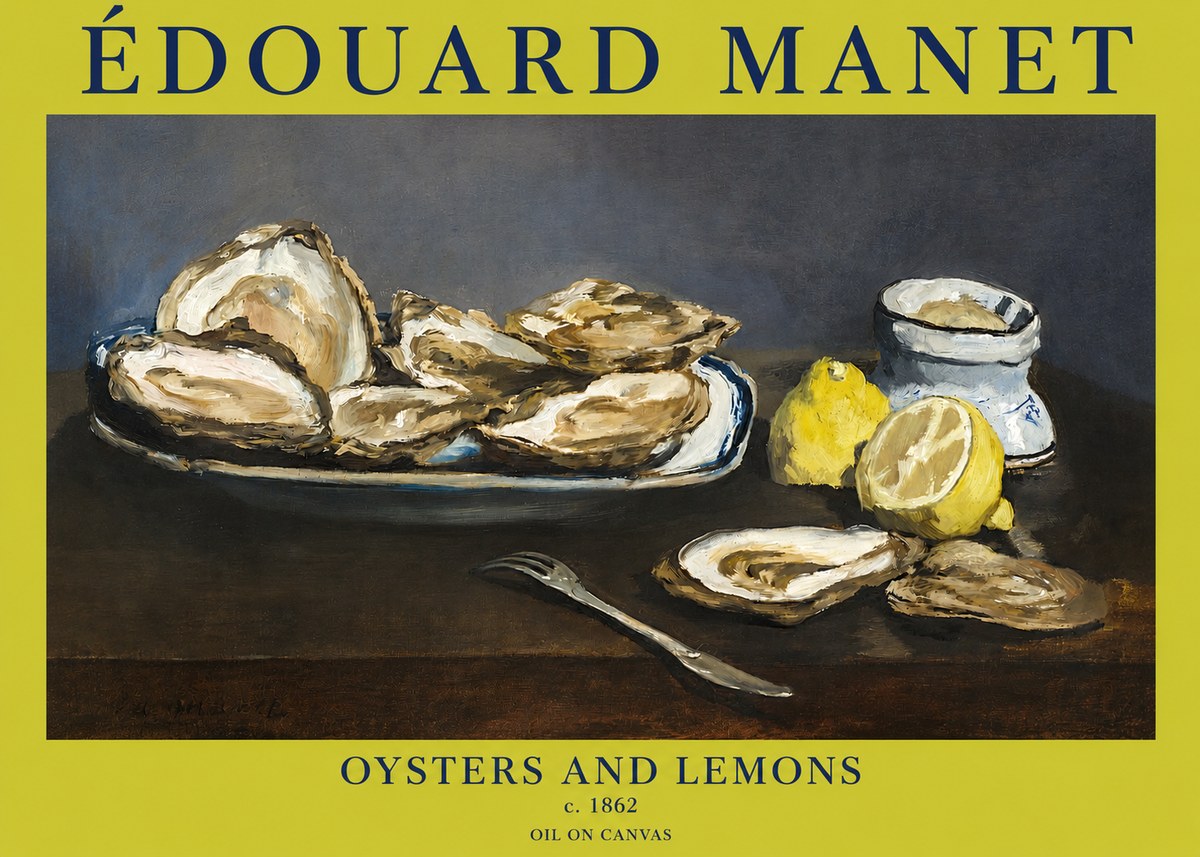 Édouard Manet Oysters and Lemons No4 - Affiche