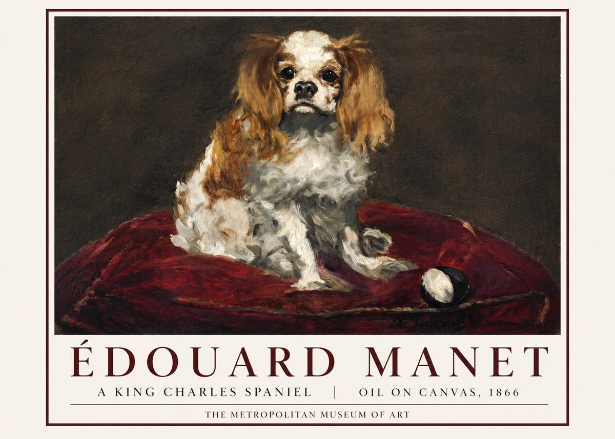 Édouard Manet A King Charles Spaniel No3 - Affiche