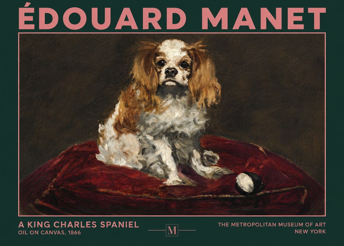 Édouard Manet A King Charles Spaniel No4 - Affiche