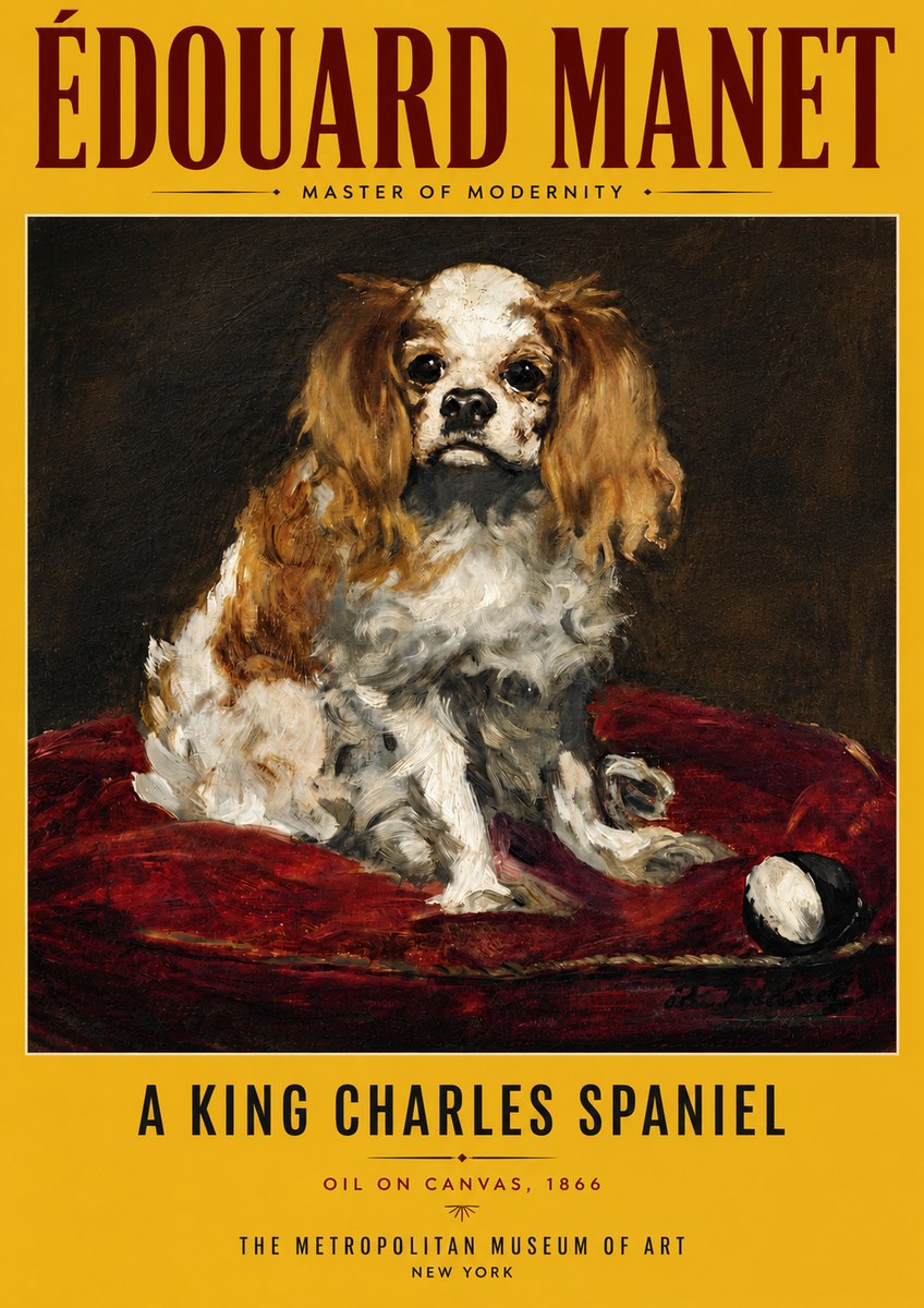 Édouard Manet A King Charles Spaniel No6 - Affiche