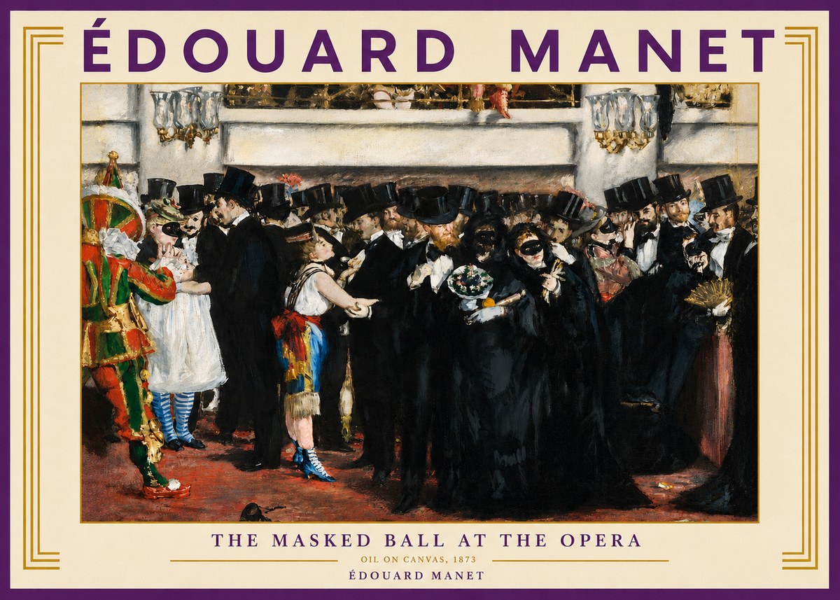 Édouard Manet The Masked Ball at the Opera No3 - Affiche