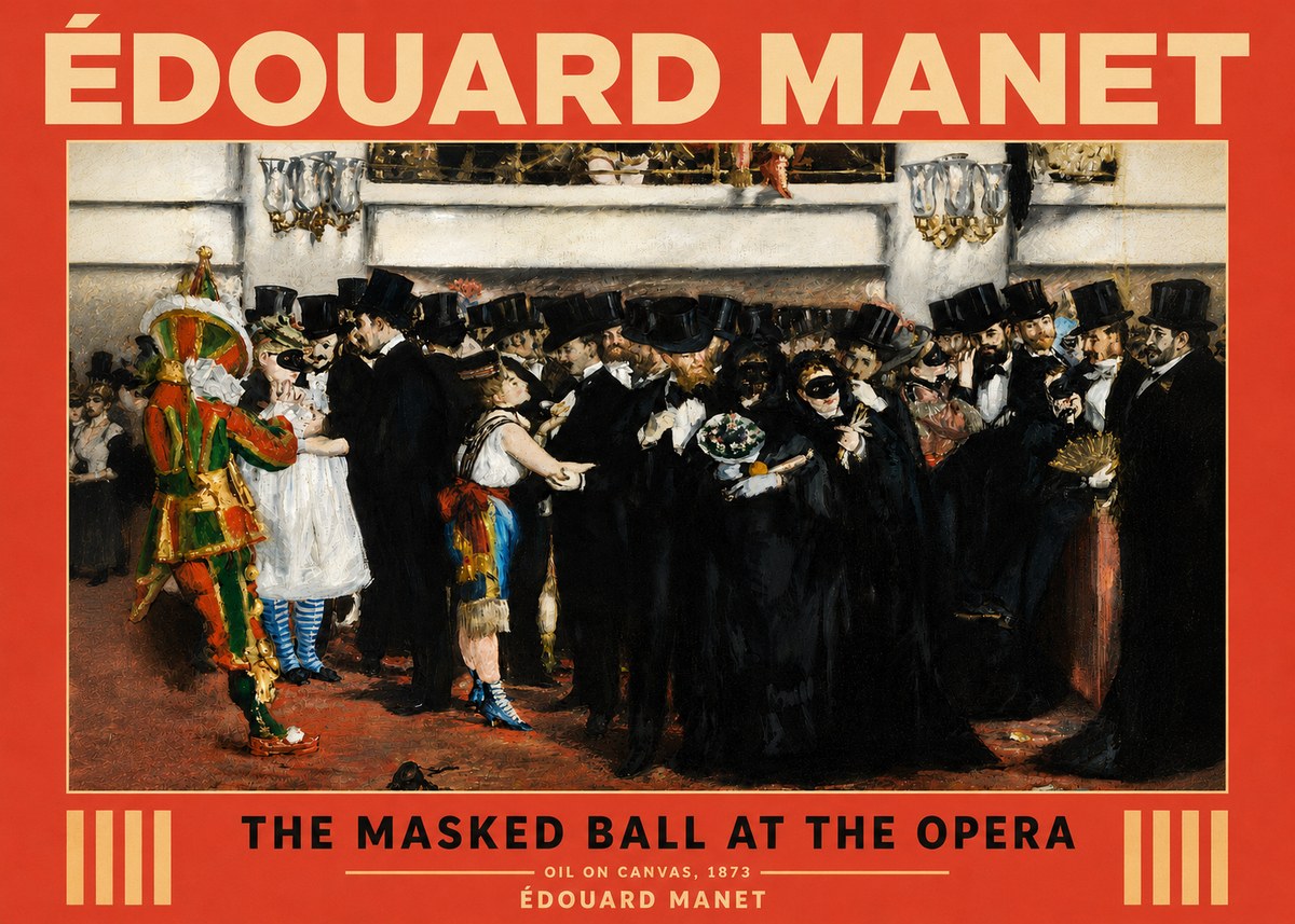 Édouard Manet The Masked Ball at the Opera No5 - Affiche