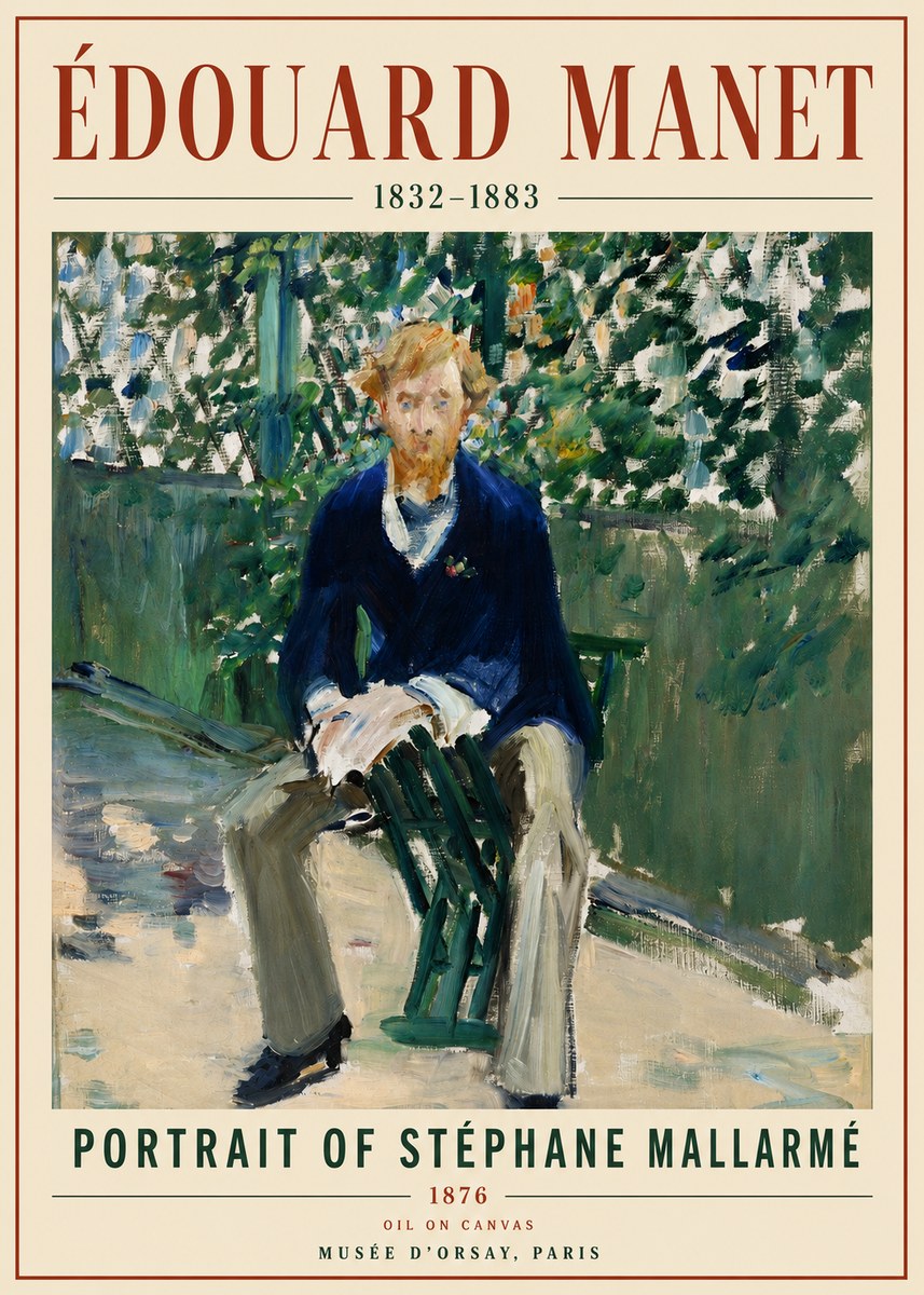 Édouard Manet Portrait of Stéphane Mallarmé II No5 - Affiche