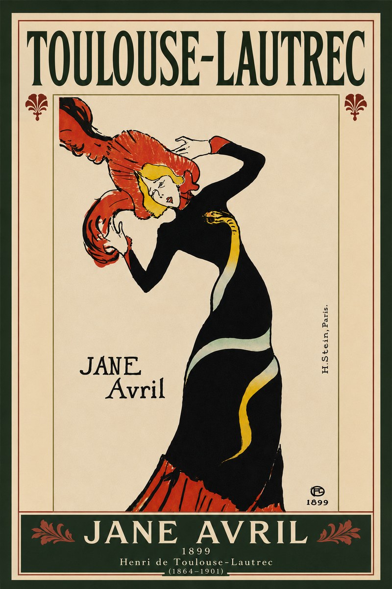 Toulouse-Lautrec Jane Avril No6 - Affiche