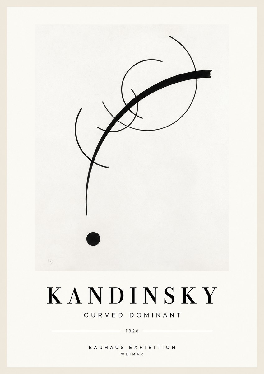 Kandinsky Curved Dominant No1 - Affiche