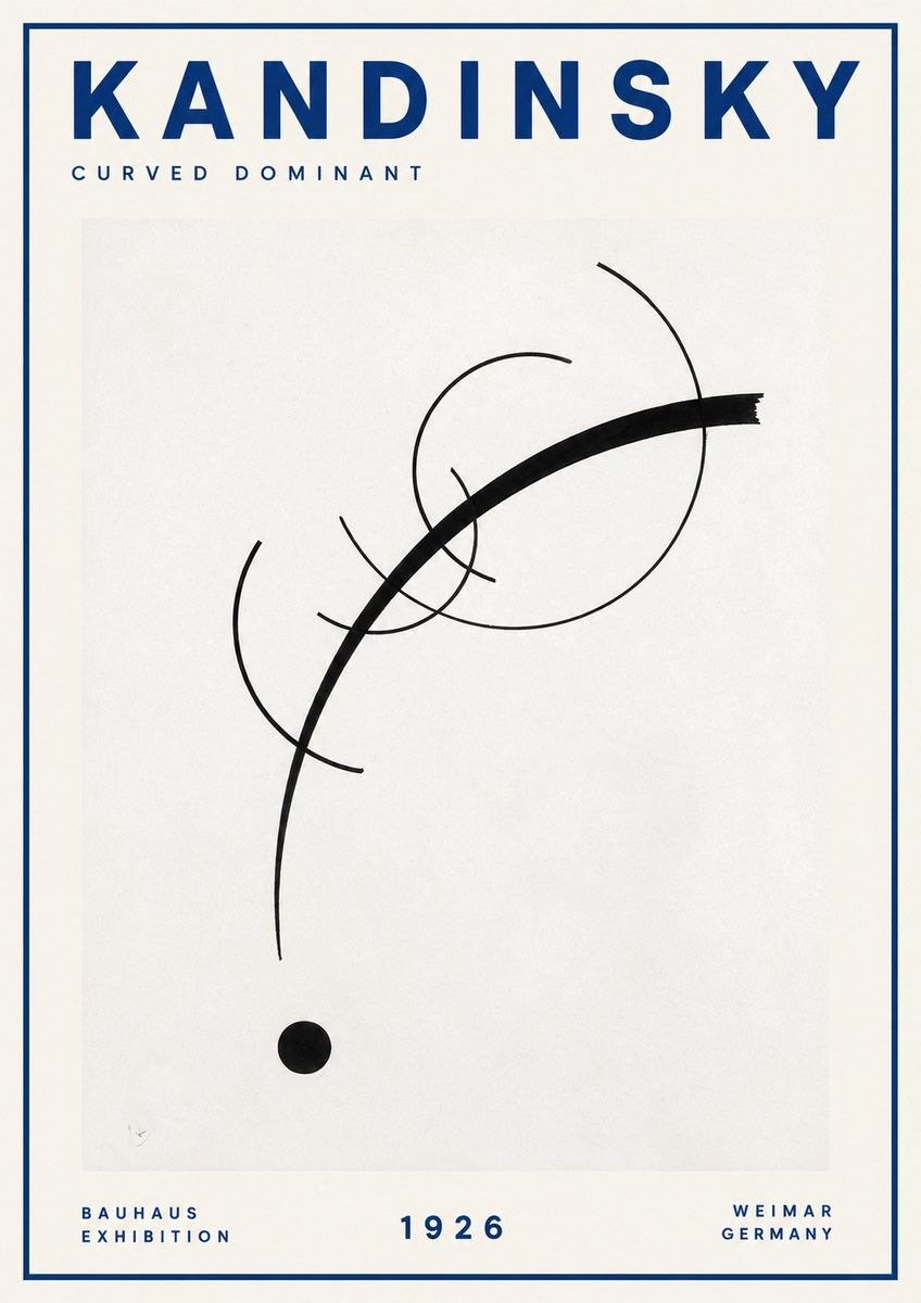 Kandinsky Curved Dominant No2 - Affiche