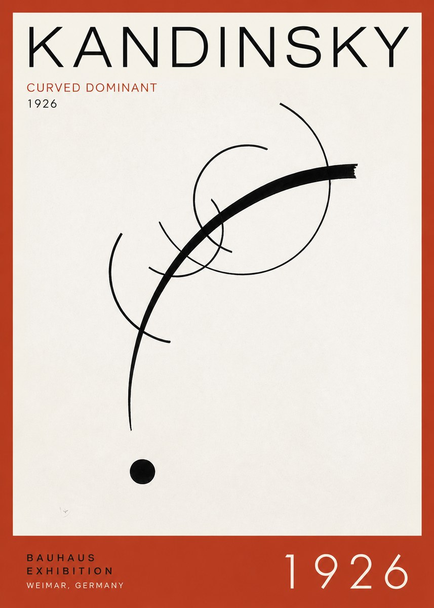 Kandinsky Curved Dominant No3 - Affiche