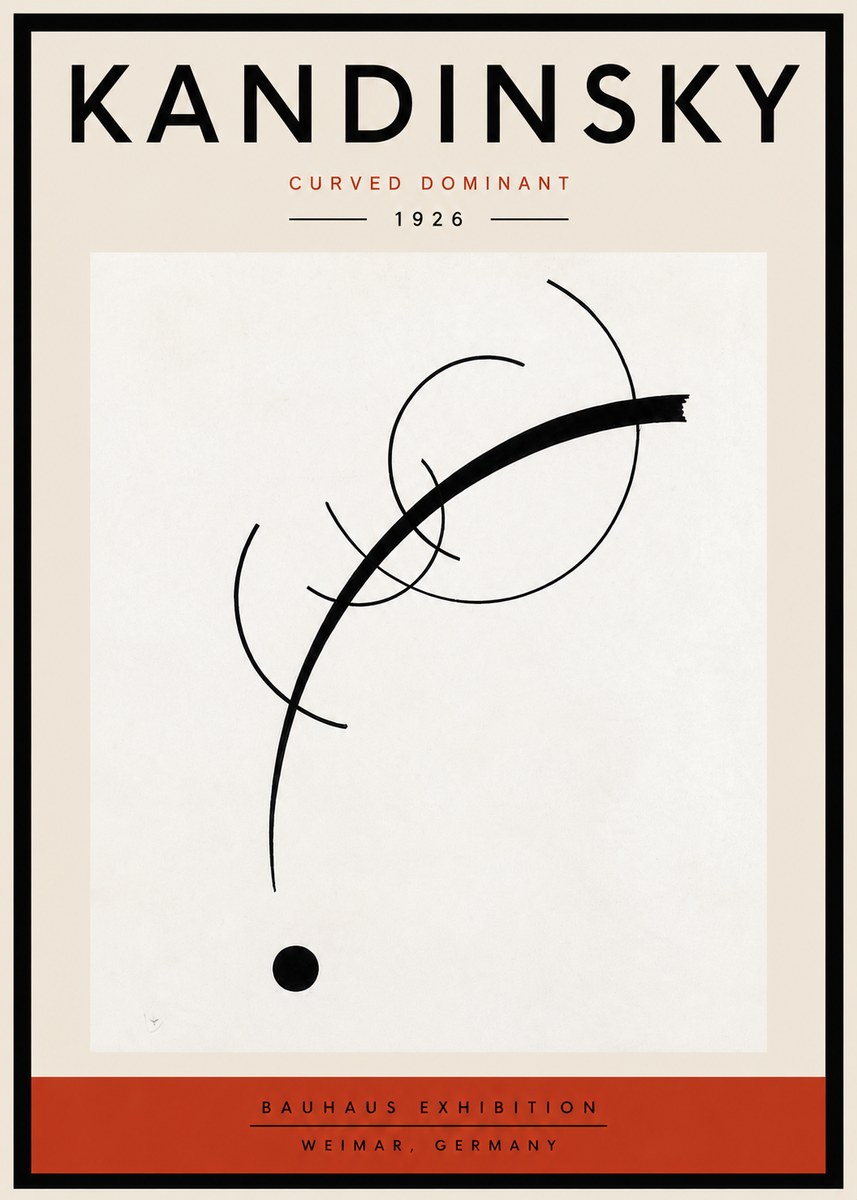 Kandinsky Curved Dominant No6 - Affiche
